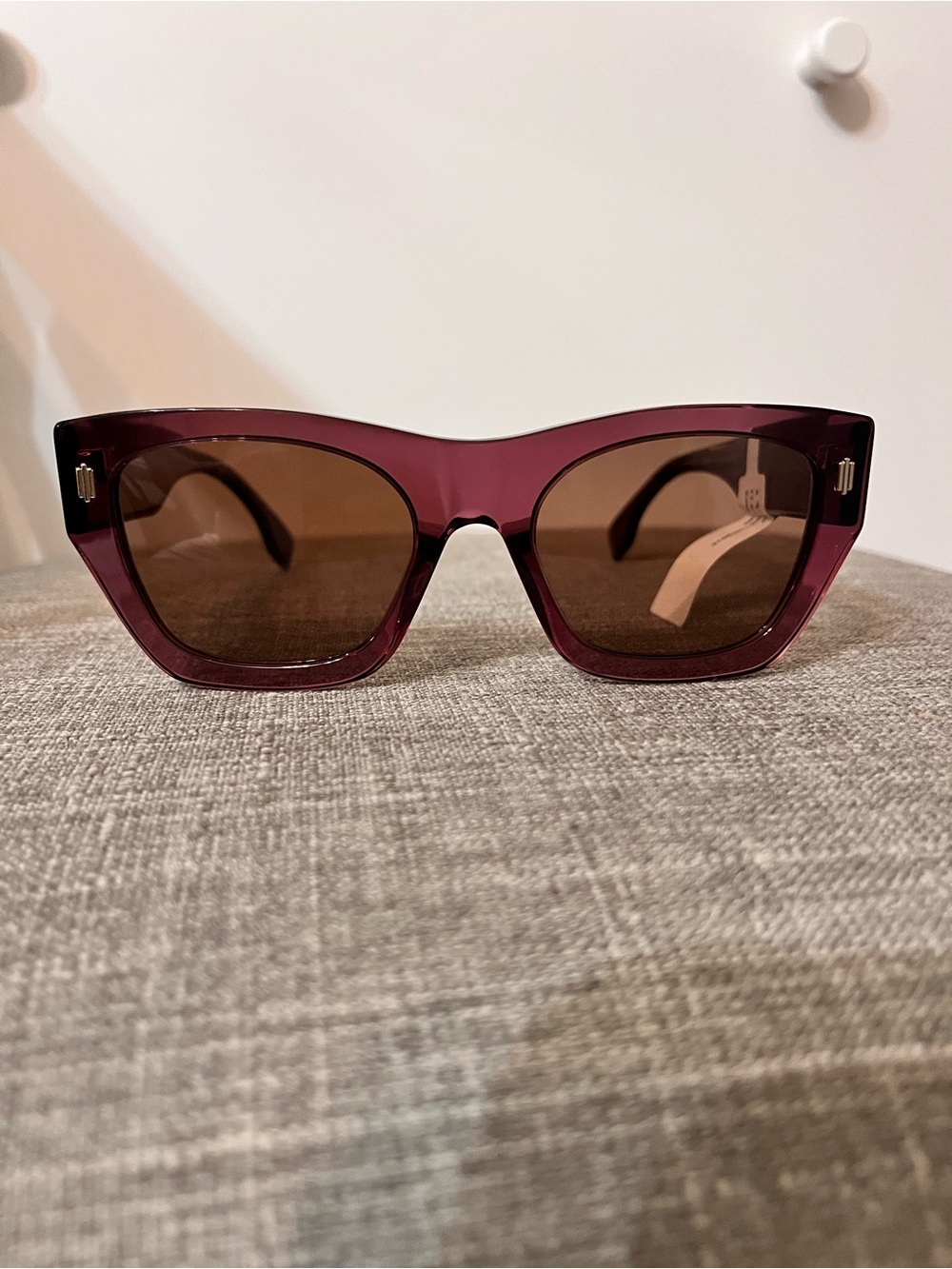Fendi Women's Plum Square Sunglasses with Brown Lenses